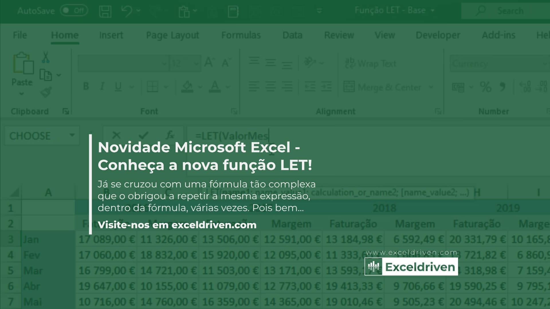 Novidade Microsoft Excel - Conheça a nova função LET!